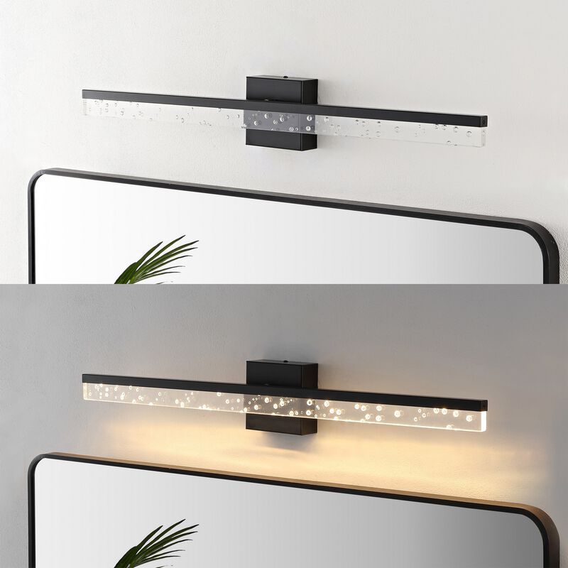 Mario Modern Contemporary Iron/Seeded Acrylic Integrated LED Vanity Light