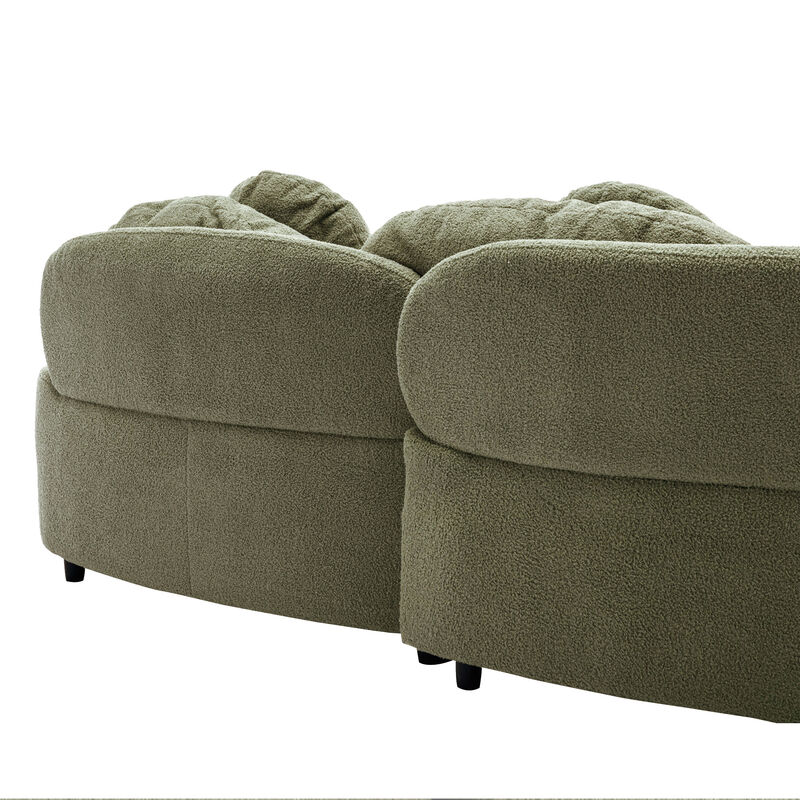 Merax Modern Curved Design Lamb Velvet Sofa