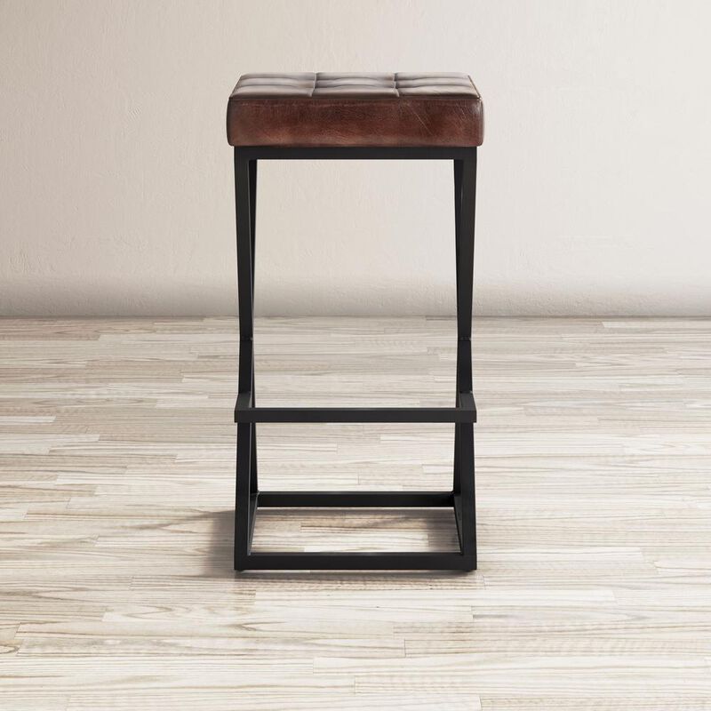Jofran ed Modern Leather Backless Stool