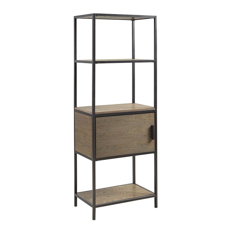 Gracie Mills Carleen 3-Shelf Bookcase with Storage Cabinet
