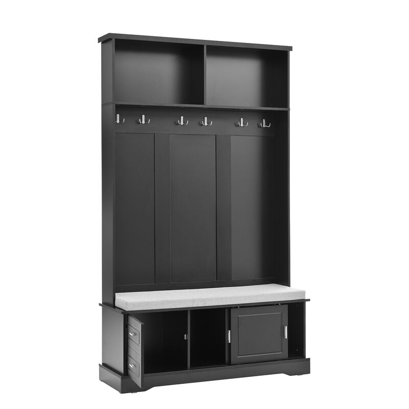 Merax Versatile Coat Rack Hall Tree with Sliding Doors