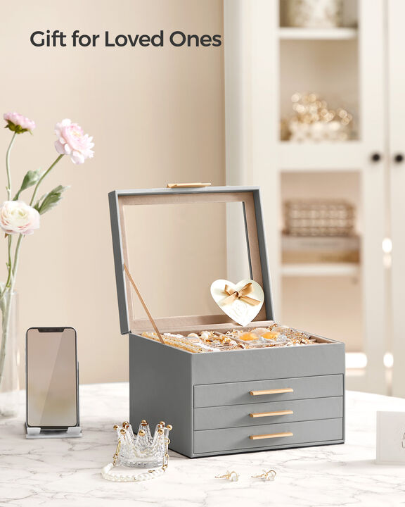 Jewelry Box with Glass Lid