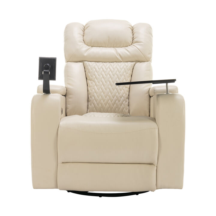 Merax 270 Degree Swivel PU Leather Power Recliner Chair