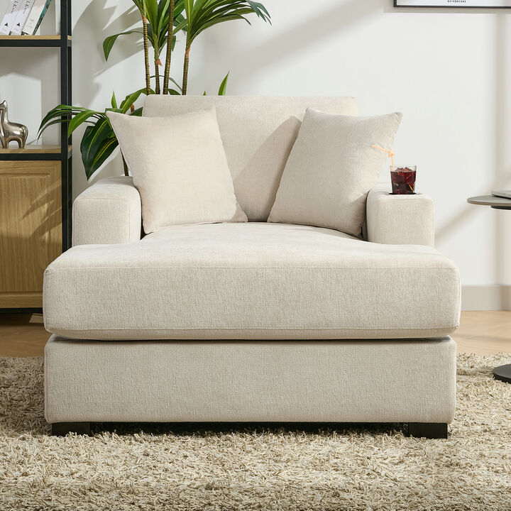 Merax Modern Chenille Chaise Lounge Sofa Couch