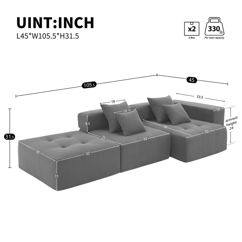 Merax L Shaped Modular Sectional Sofa