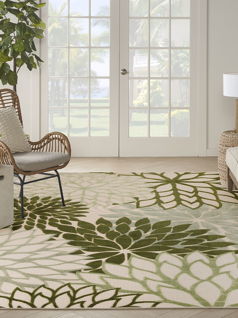 Aloha ALH05 Ivory/Green 9' x 12' Rug