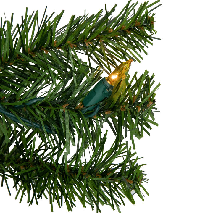 Pre-Lit Canadian Pine Artificial Christmas Wreath  48-Inch  Multicolor Lights