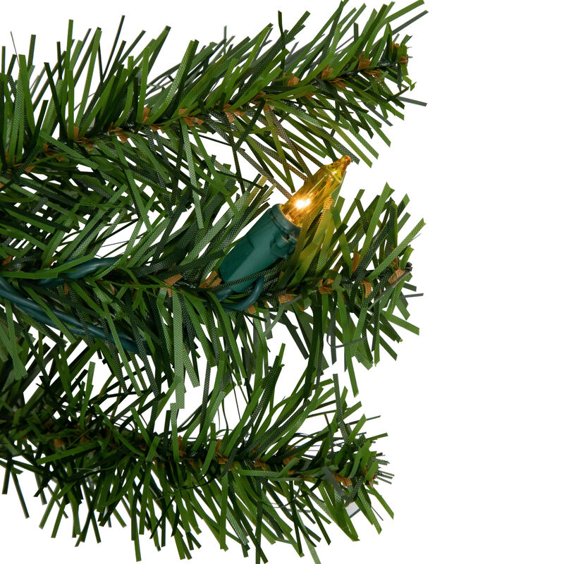 Pre-Lit Canadian Pine Artificial Christmas Wreath  48-Inch  Multicolor Lights