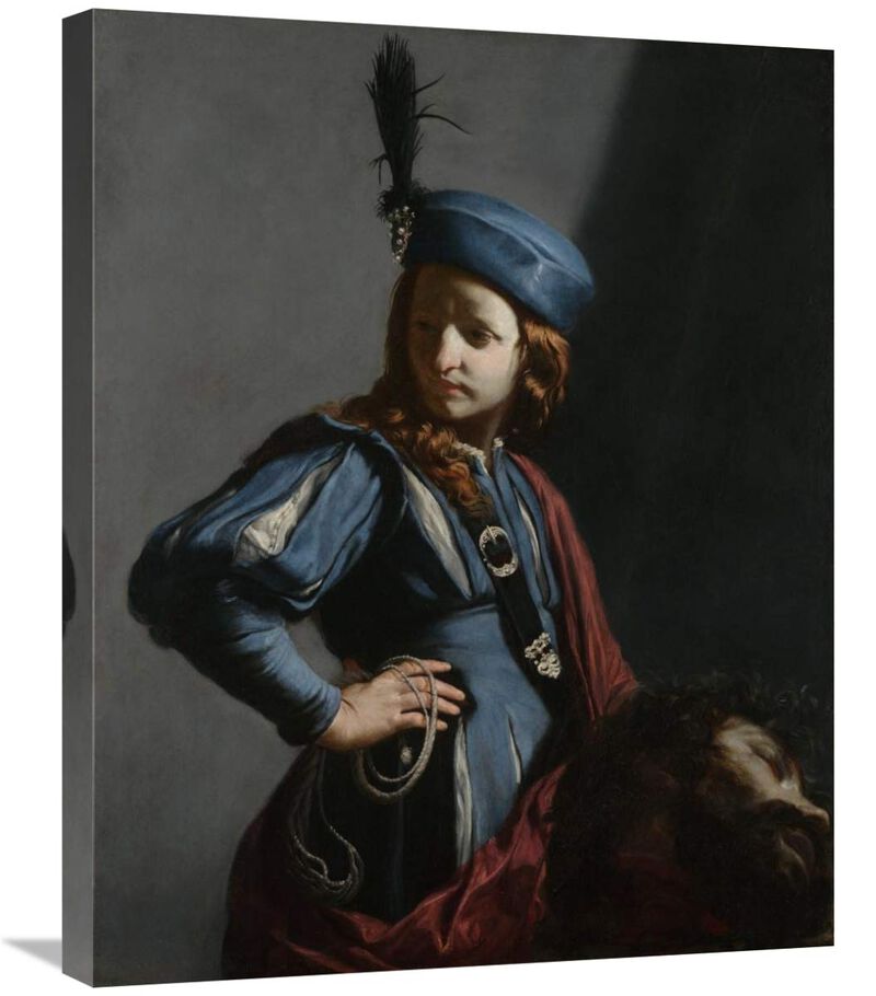 David with the Head of Goliath-Canvas Art-22x28
