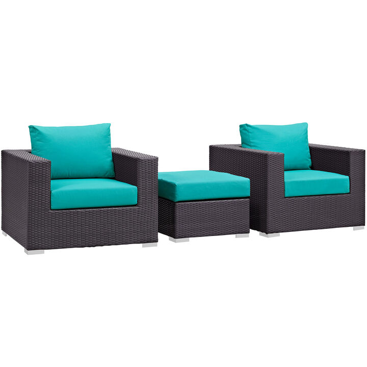 Modway - Convene 3 Piece Outdoor Patio Sofa Set