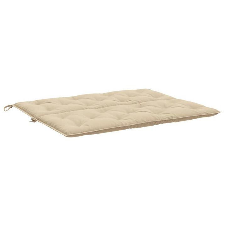Claire Outdoor Cushion for Bench, 47 Inch, Beige Tufted Oxford Fabric - Benzara