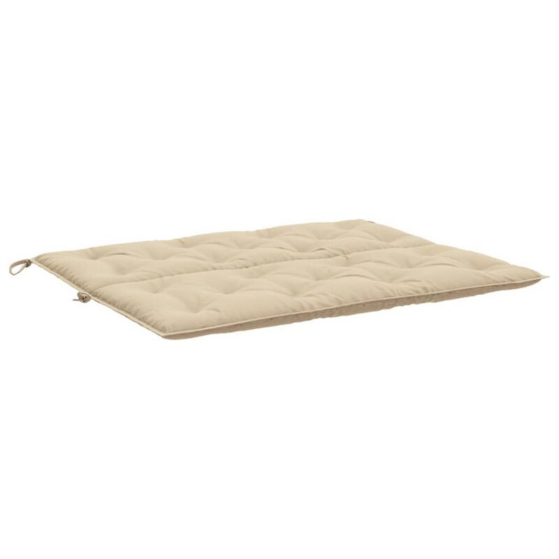 Claire Outdoor Cushion for Bench, 47 Inch, Beige Tufted Oxford Fabric - Benzara
