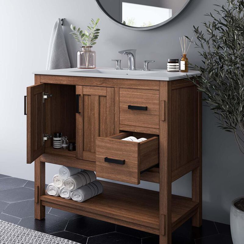 Modway Ashlyn 36” Wood Bathroom Vanity