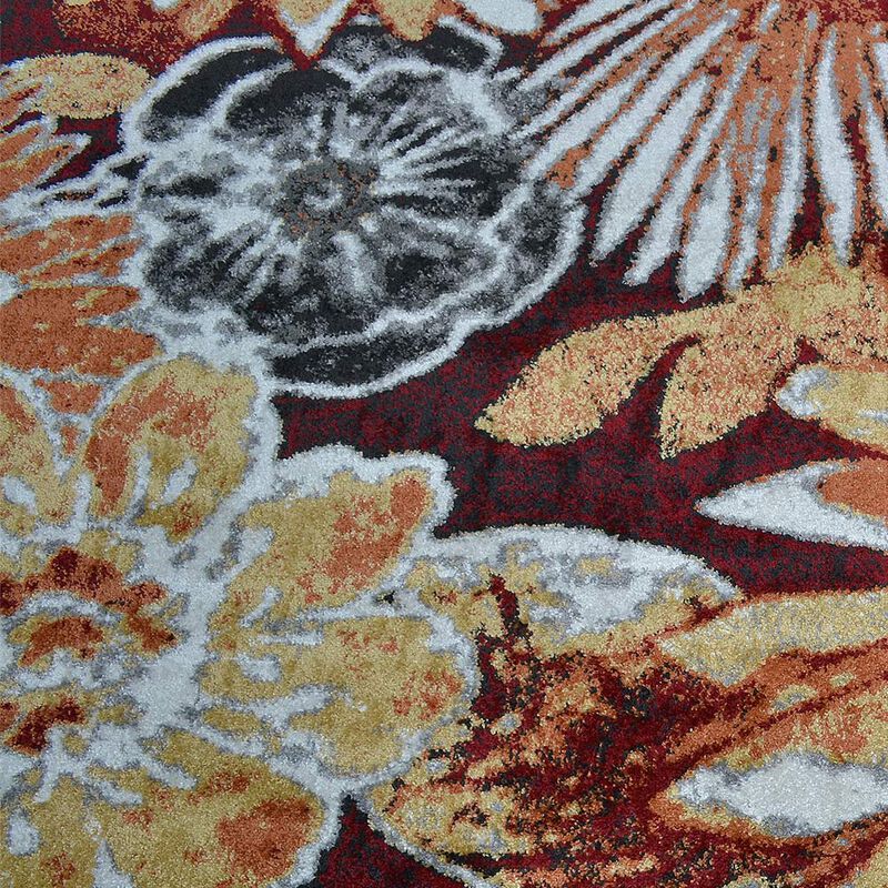 RUGSOTIC CARPETS MACHINE MADE HEATSET POLYPROPYLENE AREA RUGS  - 5'x8', Rectangle Shape, Beige Caramel Color, Floral Modern Design, Midium Pile Machine Made Area Rugs (M00030)