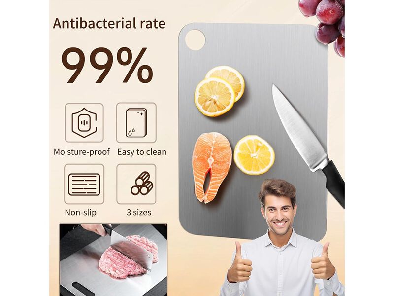 NTIERA Stainless Steel Cutting Board - Titanium Cutting Board