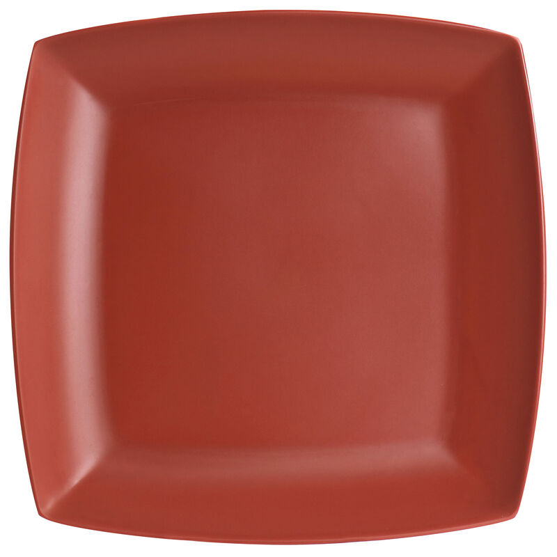 Gibson Home Grayson Melamine 12 Piece Square Dinnerware Set in Orange