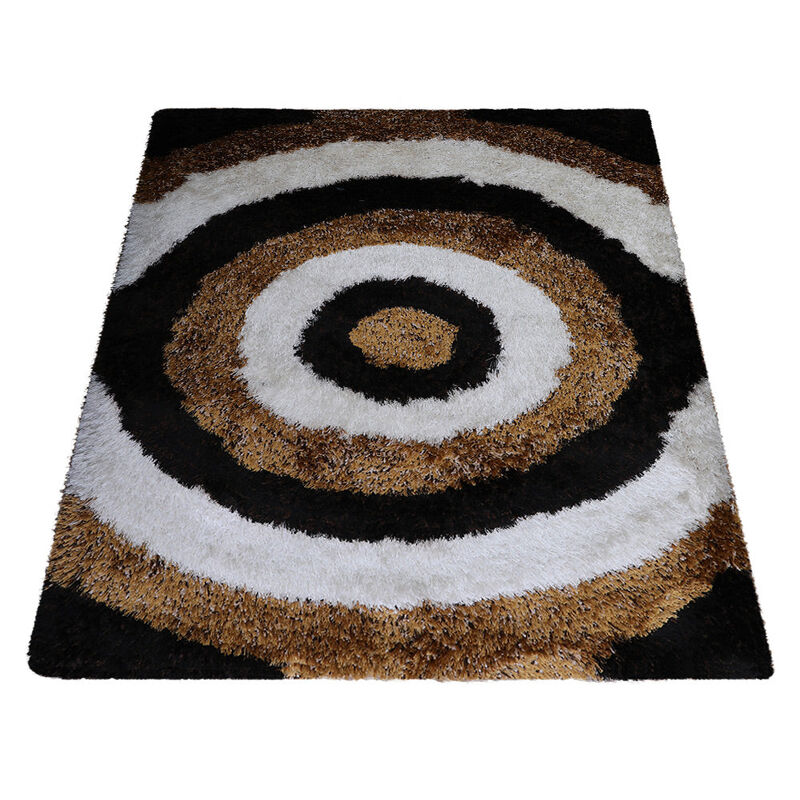 RUGSOTIC CARPETS HAND TUFTED SHAG POLYESTER ECO-FRIENDLY AREA RUGS  - 6'x9', Rectangle, Multicolor, Geometric Modern Design, High Pile Thick Handmade Anti Skid Rugs for Living Room K00082