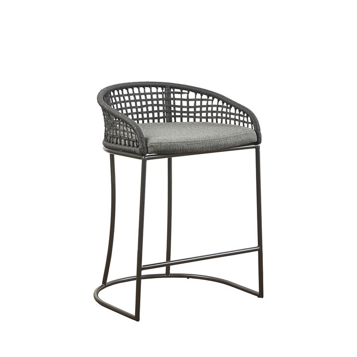 Gracie Mills Stephan Woven Rope Back Counter Stool 25"