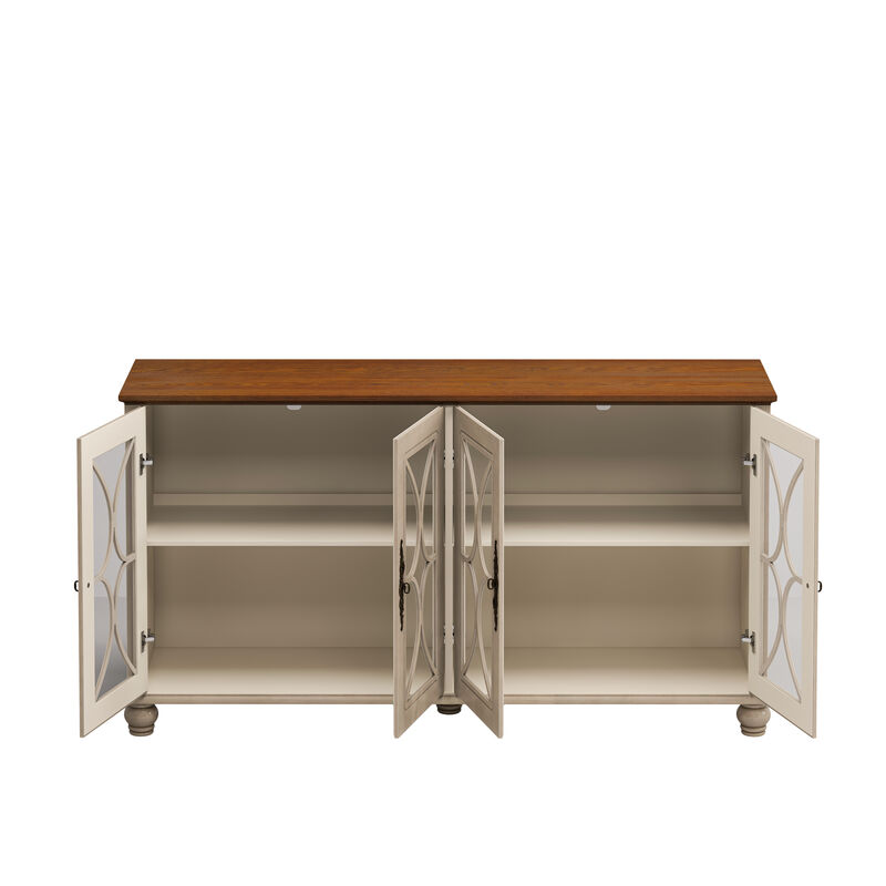 Merax European Antique Style 4-Door Sideboard Cabinet