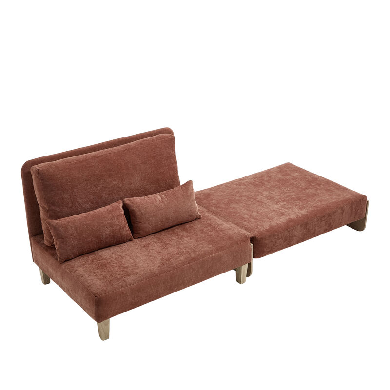 Merax Foldable Chenille Sofa Chair Convertible Futon Sleeper