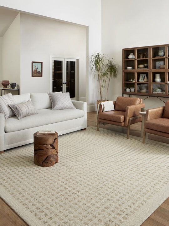 Polly POL01 Ivory/Natural 18" x 18" Sample Rug