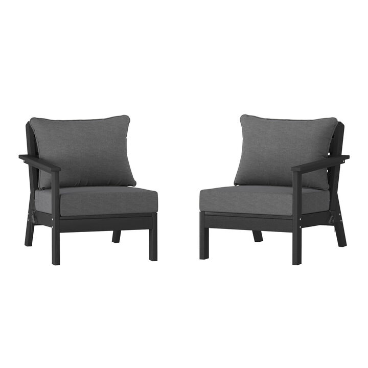 WestinTrends Outdoor Patio HDPE Loveseat Sofa with Patio Cushions