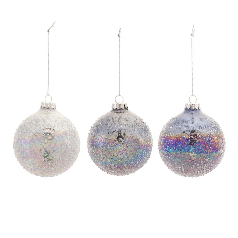 Set of 12 Glass Ball Ornaments - 3"D for Christmas Tree Styling