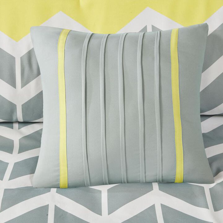 Belen Kox Yellow Chevron Striped Comforter Set, Belen Kox