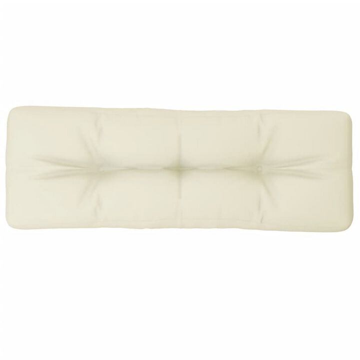Moni Outdoor Cushion for Bench, Deep Tufted, White Fabric, 47 Inch - Benzara