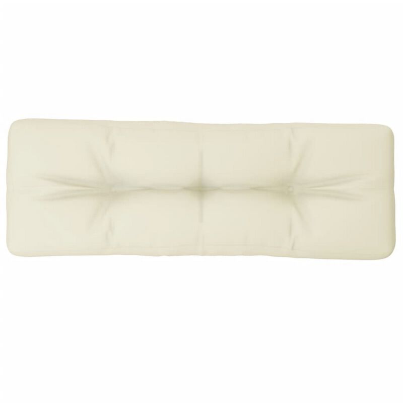 Moni Outdoor Cushion for Bench, Deep Tufted, White Fabric, 47 Inch - Benzara