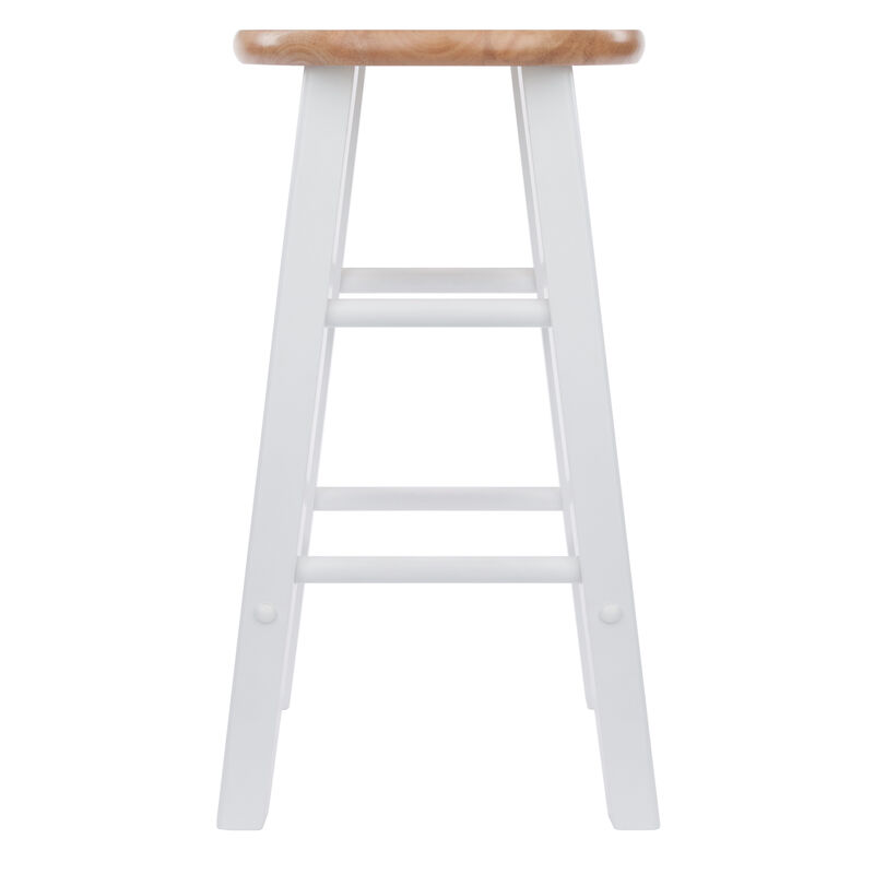 Winsome Element Counter Stools, Natural & White, 24", Walnut, 2 Piece Set