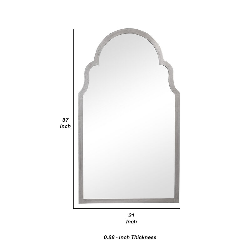 Sleek Elongated Quatrefoil Frame Mirror, Silver-Benzara