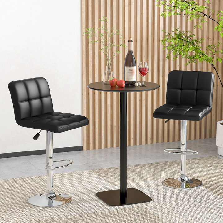 Modern Bat Stools Set of 2 with Back and Heavy-duty Metal Base and Footrest
