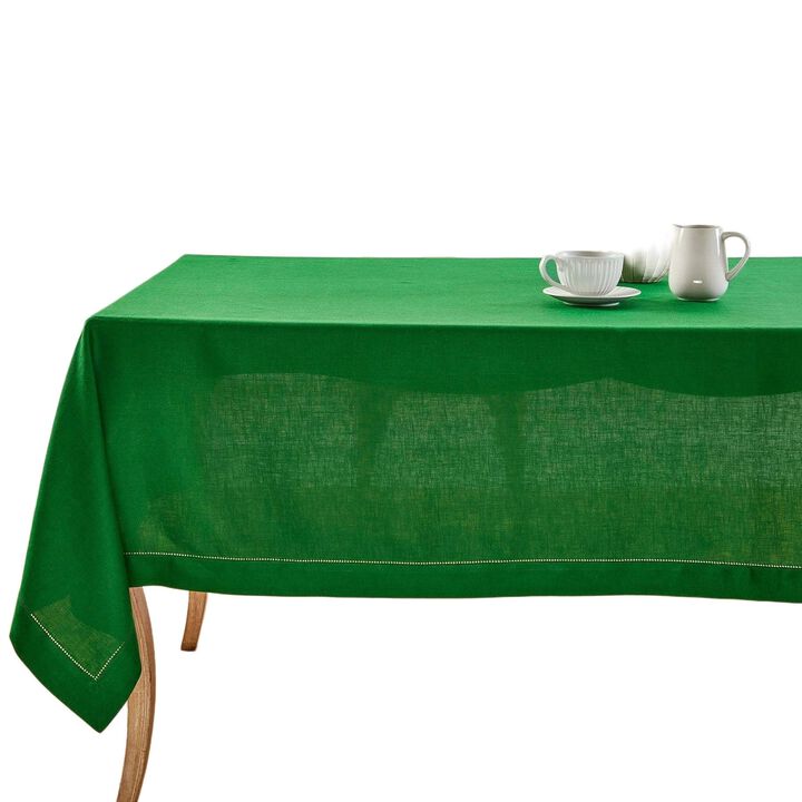 Solino Home 100% Pure Linen Tablecloth | Classic Hemstitch