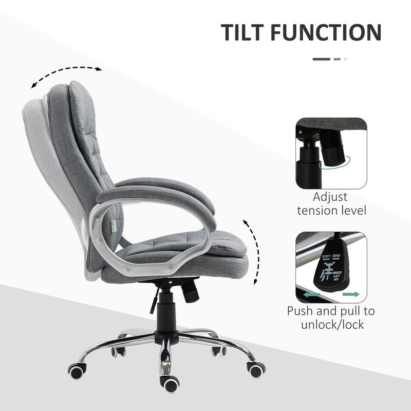 Gray Executive Comfort: High Back Adjustable Home Office Chair