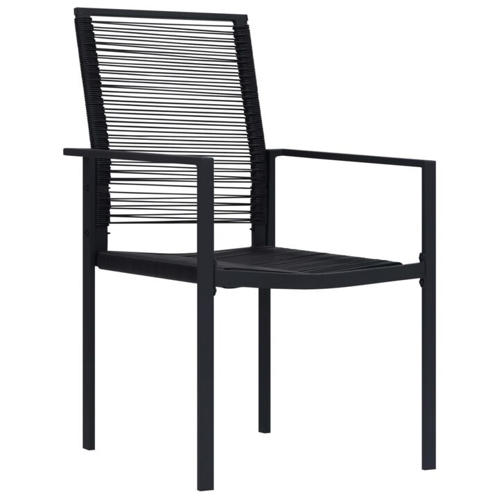 vidaXL Patio Chairs 4 pcs PVC Rattan Black