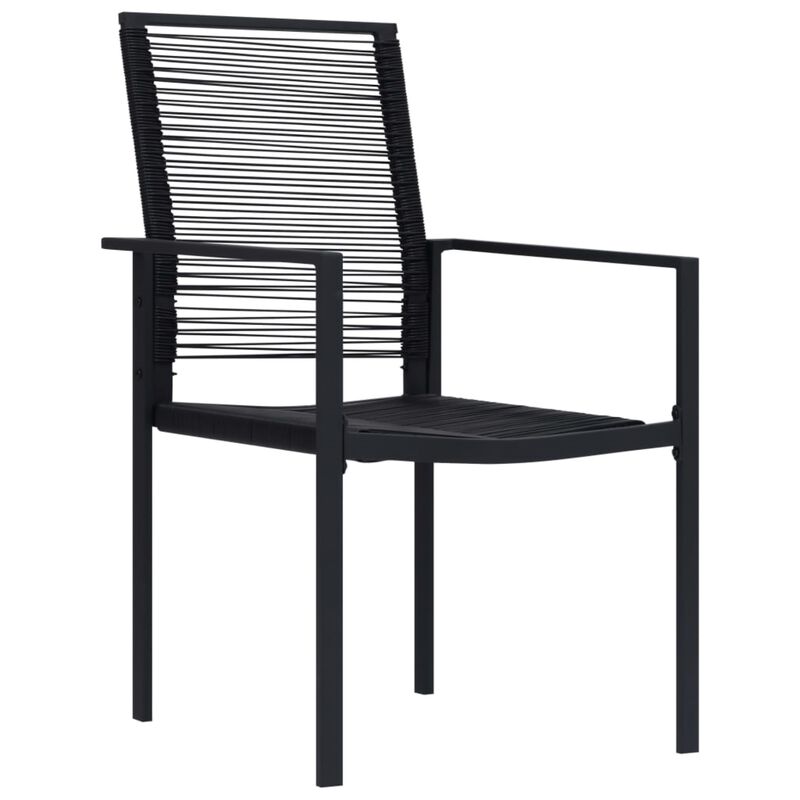 vidaXL Patio Chairs 4 pcs PVC Rattan Black
