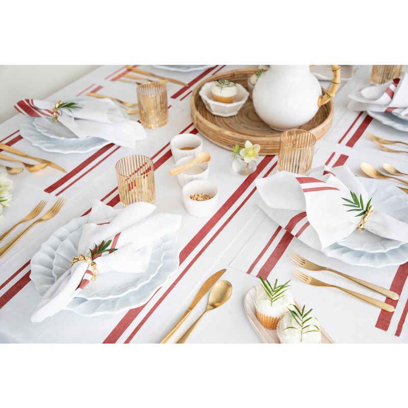 Solino Home 100% Pure Linen Table Runner | French Stripe