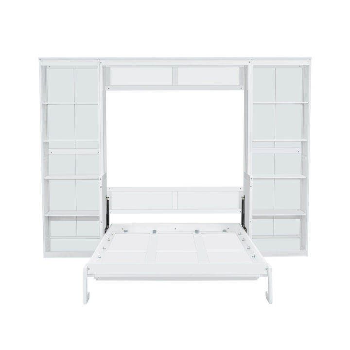Merax Murphy Bed with Desk and Bookshelf