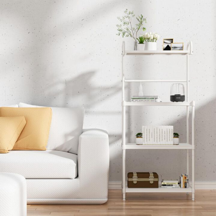 Hivvago 4-Tier Kitchen Microwave Storage Rack with Metal Shelves