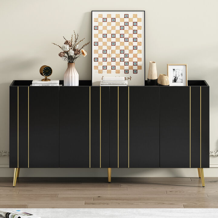Merax Luxurious Shoe Cabinet TV Stand  Sideboard with 5 Metal Legs