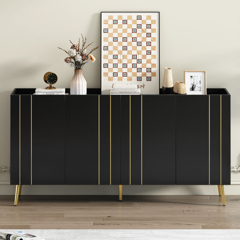 Merax Luxurious Shoe Cabinet TV Stand  Sideboard with 5 Metal Legs