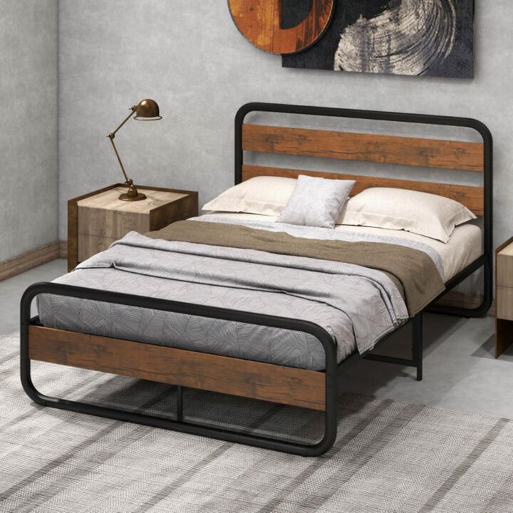 Hivvago Arc Platform Bed with Headboard and Footboard