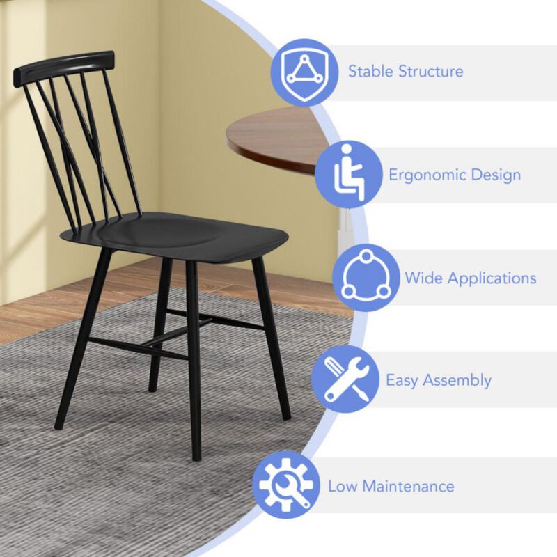 Hivvago Set of 2 Modern Dining Chairs with Backrest