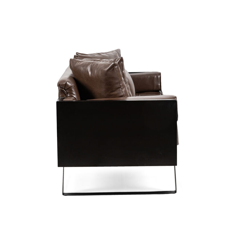 Merax Modern PU Leather Loveseat Sofa