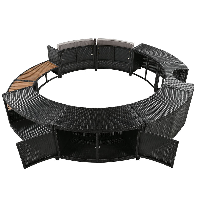 Merax Spa Frame Patio Rattan Sofa Set
