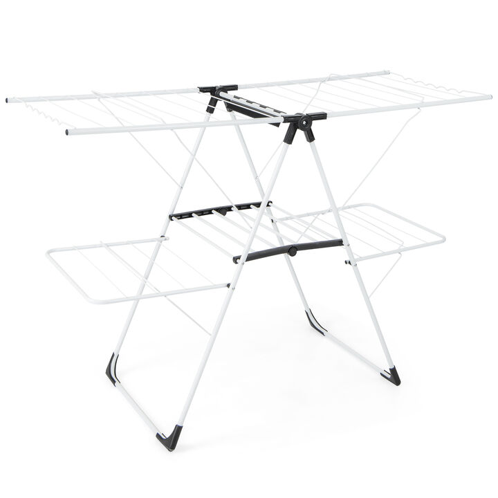 2-level Laundry Drying Rack with Height Adjustable Wings 2-level Laundry Drying Rack with Height Adjustable Wings