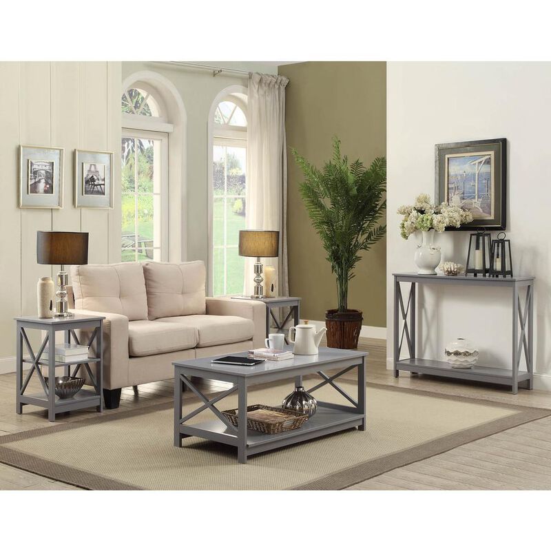 Convience Concept, Inc. Oxford End Table with Shelves Gray