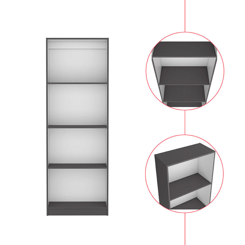 Bookcase Benzoni, Office, Matt Gray / White