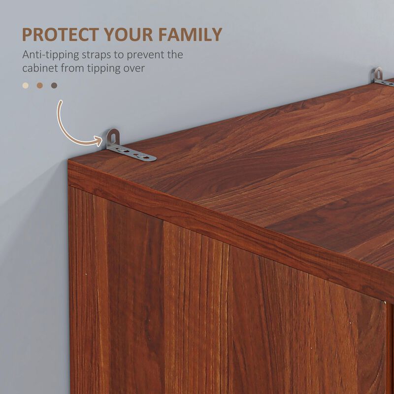 63" Kitchen Pantry Cabinet: 2 Doors, 5-Tier Shelving